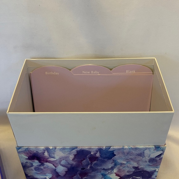 PURPLE & FLORAL BOX CARDS ORGANIZER - Picture 8 of 12